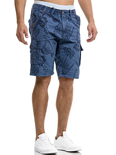 Indicode Herren Albert Cargo Shorts Hawaii | Kurze Hose Bermuda Cargoshorts für Männer Vintage, M von Indicode
