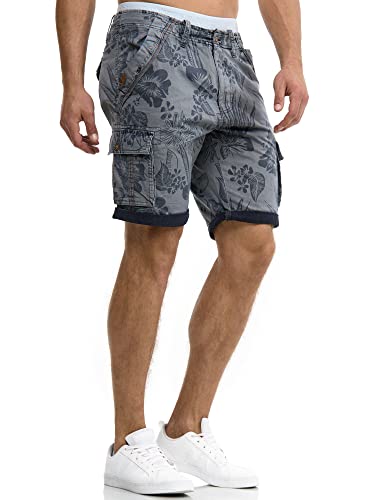 Indicode Herren Albert Cargo Shorts Hawaii | Kurze Hose Bermuda Cargoshorts für Männer Iron, M von Indicode