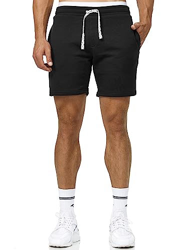 Indicode Herren Aldrich Sweatshorts mit Kordelzug | Herrenshorts Sportshorts für Männer Black Mix L von Indicode