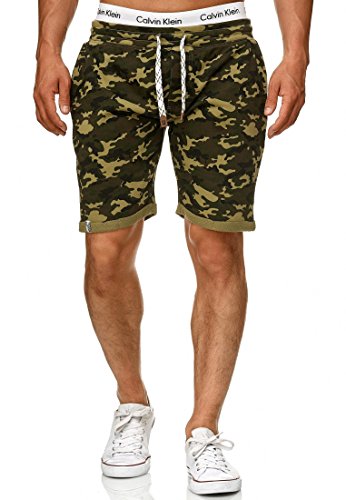 Indicode Herren Aldrich Sweatshorts mit Kordelzug | Herrenshorts Sportshorts für Männer Dired Camouflage 3XL von Indicode