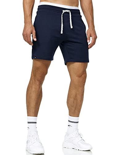 Indicode Herren Aldrich Sweatshorts mit Kordelzug | Herrenshorts Sportshorts für Männer Navy M von Indicode