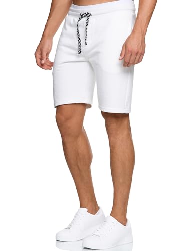 Indicode Herren Aldrich Sweatshorts mit Kordelzug | Herrenshorts Sportshorts für Männer M, Offwhite von Indicode