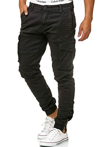 Indicode Herren Alex Cargohose aus Baumwolle mit 6 Taschen | Cargo Chino Hose f. Männer Black M von Indicode