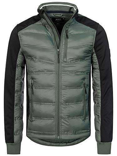 Indicode Herren Alterio Steppjacke mit Softshell-Ärmeln | Übergangsjacke für Männer Jungle Green L von Indicode