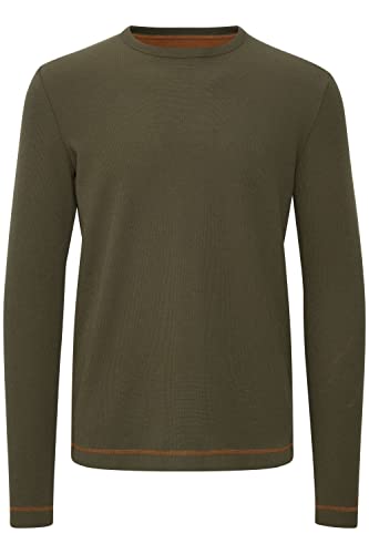 Indicode Herren Ambrosius Longsleeve Langarmshirt Shirt Mit Print aus 100% Baumwolle, Größe:XL, Farbe:Army (600) von Indicode