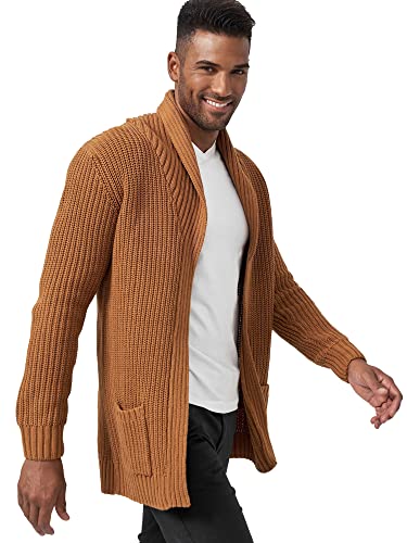 Indicode Herren Anaheim Strickjacke mit 2 aufgesetzten Taschen | Winterjacke Cardigan Rubber, M von Indicode