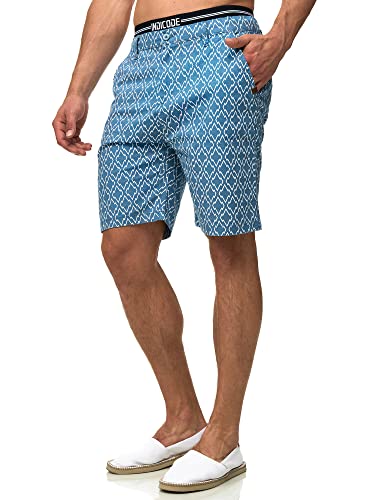 Indicode Herren Apostolis Chino Shorts mit 4 Taschen | Bermuda Sommershorts für Männer Copen Blue XXL von Indicode