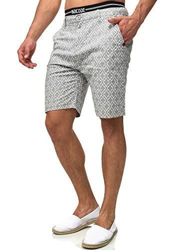 Indicode Herren Apostolis Chino Shorts mit 4 Taschen | Bermuda Sommershorts für Männer Lt Grey, S von Indicode