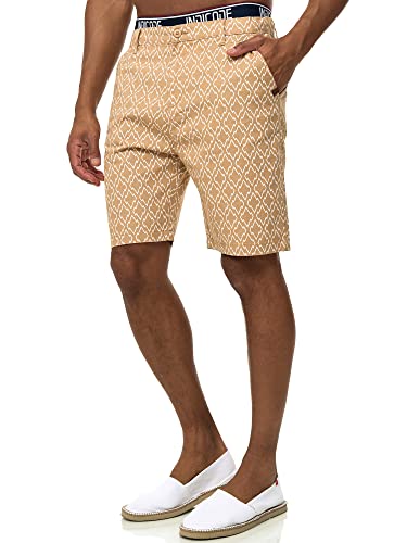 Indicode Herren Apostolis Chino Shorts mit 4 Taschen | Bermuda Sommershorts für Männer Tan XXL von Indicode