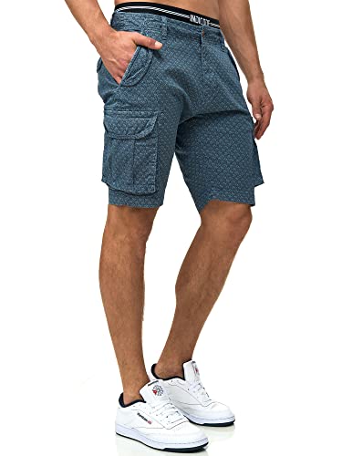 Indicode Herren Arbor Chino Cargo Shorts mit 6 Taschen | Chinoshorts Stretch Herrenshorts Copen Blue L von Indicode