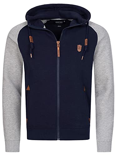 Indicode Herren Arbutus Kapuzensweatjacke | Hoodie Kapuzenpullover Pulli für Männer Navy, M von Indicode