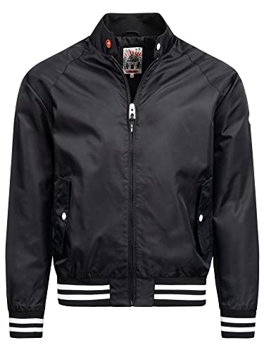 Indicode Herren Ayser Jacke mit Stehkragen & Reißverschluss | Übergangsjacke für Männer Black XXL von Indicode