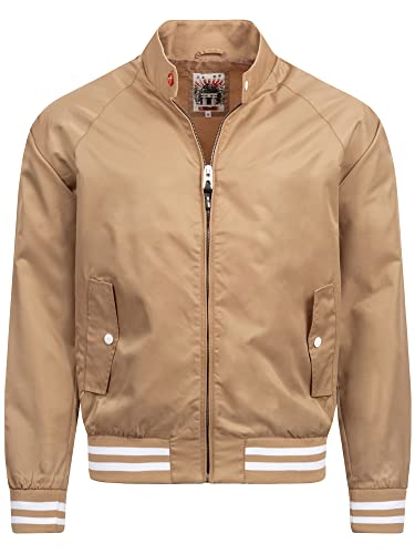 Indicode Herren Ayser Jacke mit Stehkragen & Reißverschluss | Übergangsjacke für Männer Beige L von Indicode