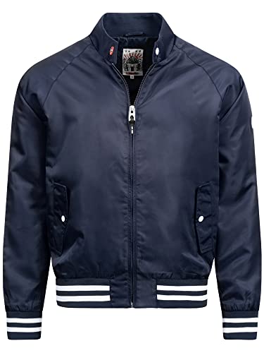 Indicode Herren Ayser Jacke mit Stehkragen & Reißverschluss | Übergangsjacke für Männer Navy L von Indicode