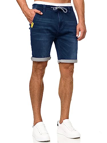 Indicode Herren Azibo Jeans Jogging Shorts mit 4 Taschen | Kurze Denim Hose für Männer Blue, M von Indicode