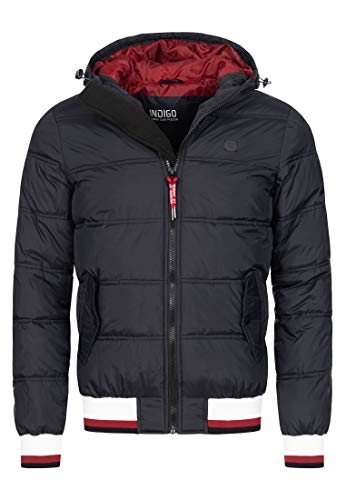 Indicode Herren Bacon Steppjacke in Daunenjacken-Optik | Winterjacke Übergangsjacke Black L von Indicode