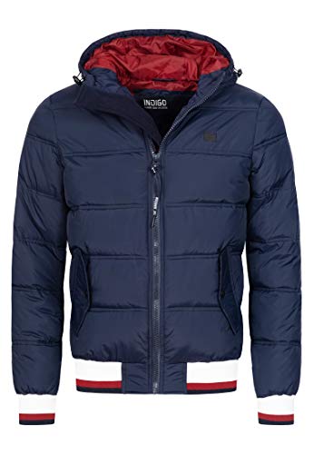 Indicode Herren Bacon Steppjacke in Daunenjacken-Optik | Winterjacke Übergangsjacke Navy L von Indicode