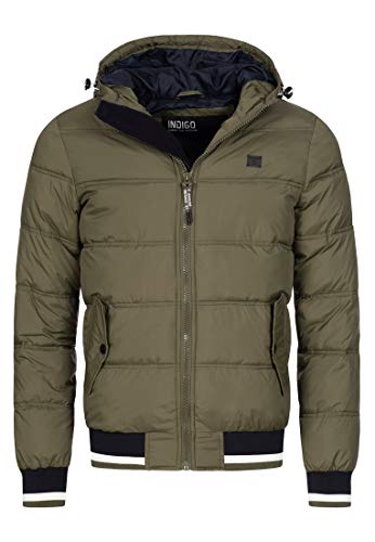 Indicode Herren Bacon Steppjacke in Daunenjacken-Optik | Winterjacke Übergangsjacke Army L von Indicode