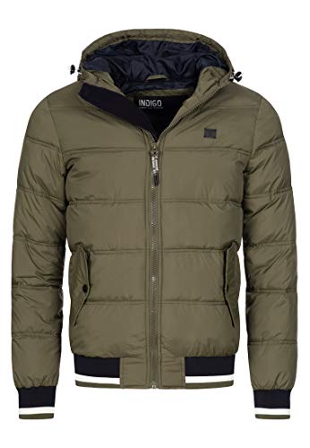 Indicode Herren Bacon Steppjacke in Daunenjacken-Optik | Winterjacke Übergangsjacke Army, S von Indicode