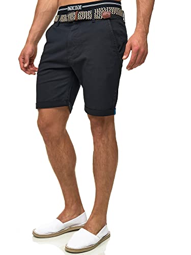 Indicode Herren Baltin Chino Shorts mit 5 Taschen aus 97% Baumwolle | Bermuda Sommershorts für Männer Black, XXL von Indicode