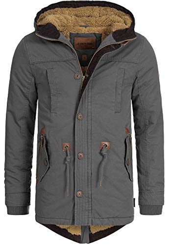 Indicode Herren Barge Winterjacke m. Kapuze & Teddyfutter | Winterparka Herrenjacke Parka Dk Grey M von Indicode