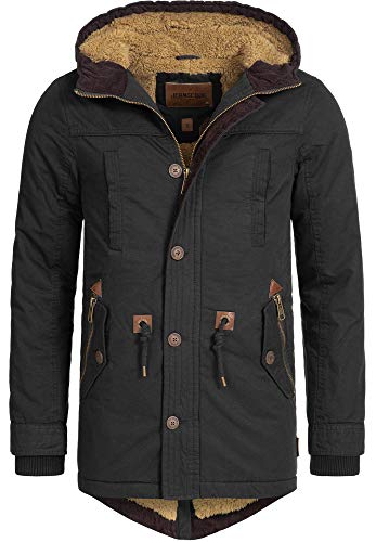 Indicode Herren Barge Winterjacke m. Kapuze & Teddyfutter | Winterparka Herrenjacke Parka Black L von Indicode