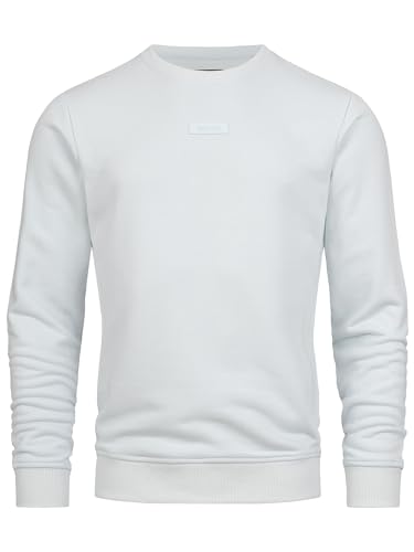 Indicode Herren Baxter Sweatshirt mit RIPP-Bündchen | Herren Sweater Pullover für Männer Illusion Blue L von Indicode