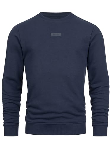 Indicode Herren Baxter Sweatshirt mit RIPP-Bündchen | Herren Sweater Pullover für Männer Navy XXL von Indicode