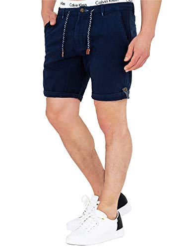 Indicode Herren Beauvals Shorts aus Baumwolle & Leinen | Herrenshorts Bermuda für Männer Navy, XXL von Indicode