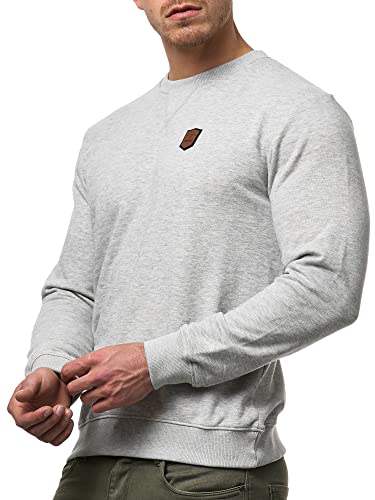 Indicode Herren Beechen Sweatshirt mit RIPP-Bündchen | Herren Sweater Pullover für Männer Lt Grey Mix L von Indicode
