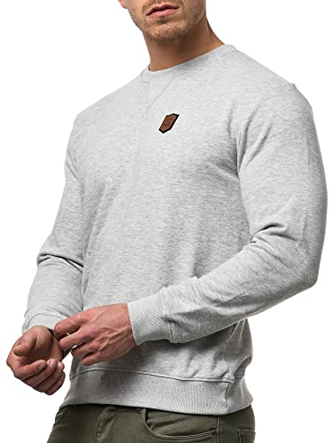 Indicode Herren Beechen Sweatshirt mit RIPP-Bündchen | Herren Sweater Pullover für Männer Lt Grey Mix S von Indicode