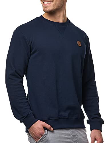 Indicode Herren Beechen Sweatshirt mit RIPP-Bündchen | Herren Sweater Pullover für Männer Navy M von Indicode