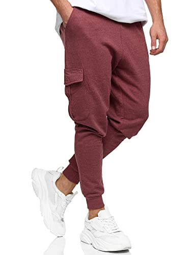 Indicode Herren Bendner Cargo Jogginghose | Trainingshose Jogger Freizeithose für Männer Bordeaux Mix XL von Indicode