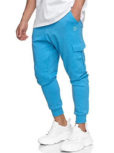 Indicode Herren Bendner Cargo Jogginghose | Trainingshose Jogger Freizeithose für Männer Clear Blue Mix, S von Indicode
