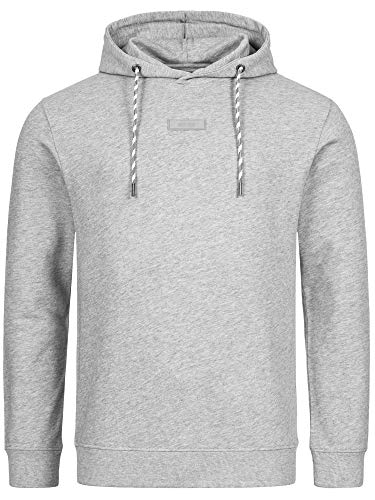 Indicode Herren Bentley Sweatshirt mit Kapuze | Hoodie Kapuzenpullover für Männer Lt Grey Mix M von Indicode