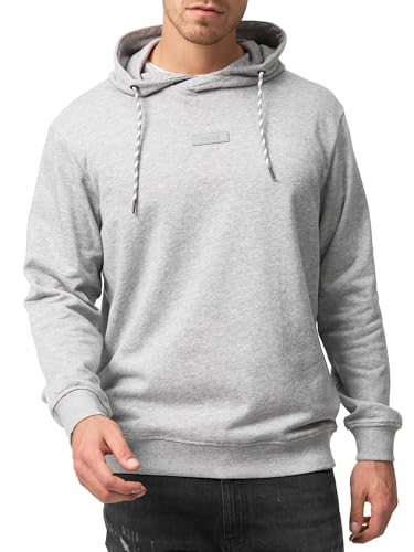 Indicode Herren Bentley Sweatshirt mit Kapuze | Hoodie Kapuzenpullover für Männer Lt Grey Mix, S von Indicode