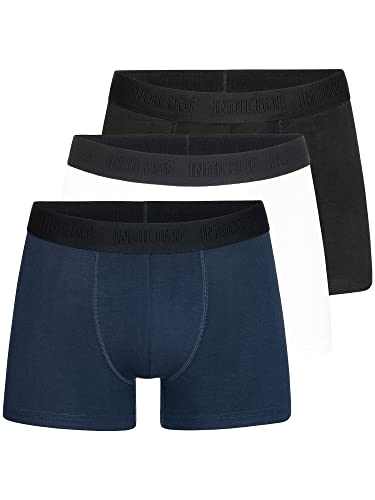 Indicode Herren Berlin 3er Pack Boxershorts | Unterwäsche Boxer Shorts Unterhosen White/Black/Navy, M von Indicode