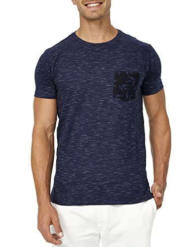 Indicode Herren Blaine T-Shirt mit Rundhals-Ausschnitt | Herrenshirt Sommershirt Blau L von Indicode