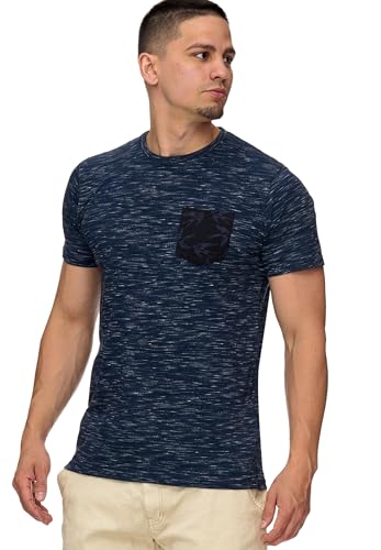 Indicode Herren Blaine T-Shirt mit Rundhals-Ausschnitt | Herrenshirt Sommershirt Blau S von Indicode