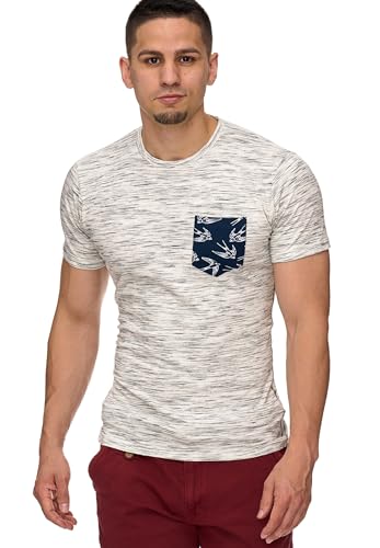 Indicode Herren Blaine T-Shirt mit Rundhals-Ausschnitt | Herrenshirt Sommershirt Grau, XXL von Indicode
