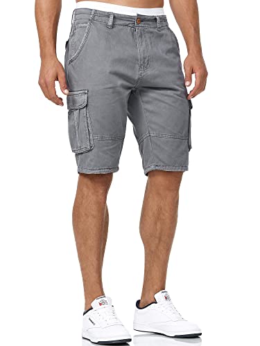 Indicode Herren Blixt Cargo Shorts mit 6 Taschen und Gürtel aus 100% Baumwolle | Männer Iron L Indicode Herren Blixt Cargo Shorts mit 6 Taschen und Gürtel aus 100% Baumwolle | Männer Iron L von Indicode