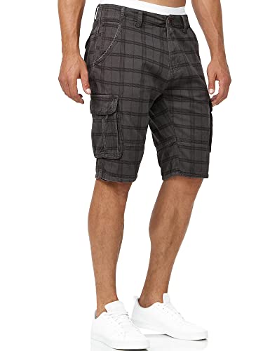 Indicode Herren Blixt Cargo Shorts mit 6 Taschen und Gürtel aus 100% Baumwolle | Männer Raven Check, XL Indicode Herren Blixt Cargo Shorts mit 6 Taschen und Gürtel aus 100% Baumwolle | Männer Raven Check, XL von Indicode