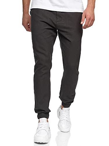 Indicode Herren Blnda Stoffhose aus Leinen & Baumwolle | Herrenhose Freizeithose Männer Black, S von Indicode