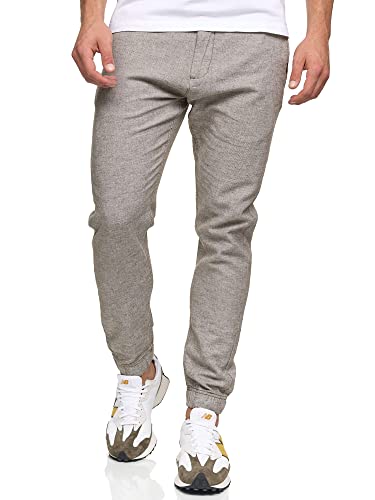 Indicode Herren Blnda Stoffhose aus Leinen & Baumwolle | Herrenhose Freizeithose Männer Dark Olive, L von Indicode