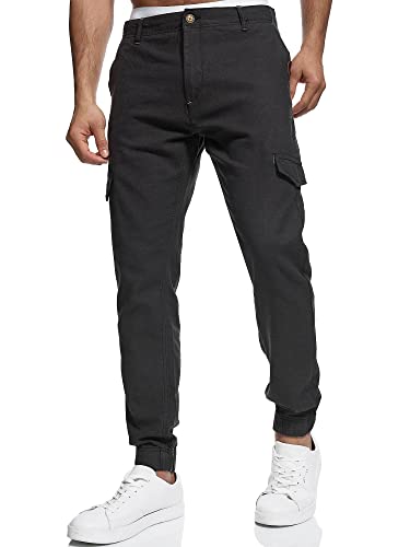 Indicode Herren Booth Cargohose aus Leinen & Baumwolle mit 6 Taschen | Stoffhose für Männer Black, L Indicode Herren Booth Cargohose aus Leinen & Baumwolle mit 6 Taschen | Stoffhose für Männer Black, L von Indicode