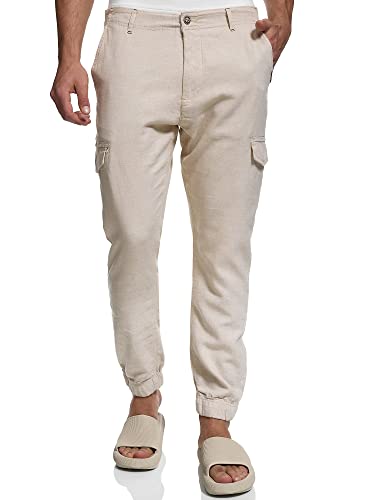 Indicode Herren Booth Cargohose aus Leinen & Baumwolle mit 6 Taschen | Stoffhose für Männer Fog XXL Indicode Herren Booth Cargohose aus Leinen & Baumwolle mit 6 Taschen | Stoffhose für Männer Fog XXL von Indicode