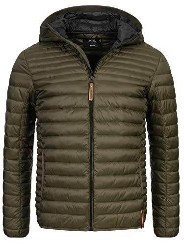 Indicode Herren Bowers Steppjacke in Daunenjacken-Optik | Winterjacke Übergangsjacke Army M von Indicode