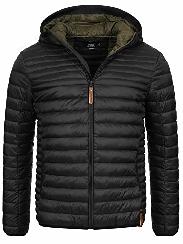 Indicode Herren Bowers Steppjacke in Daunenjacken-Optik | Winterjacke Übergangsjacke Black L von Indicode