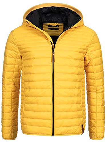 Indicode Herren Bowers Steppjacke in Daunenjacken-Optik | Winterjacke Übergangsjacke Golden Yellow S von Indicode