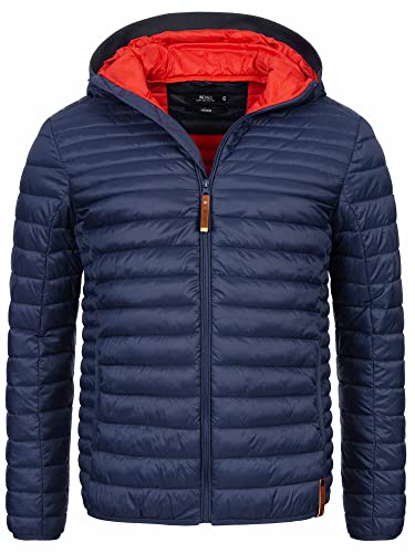 Indicode Herren Bowers Steppjacke in Daunenjacken-Optik | Winterjacke Übergangsjacke Navy M von Indicode